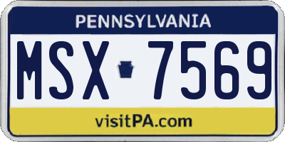 PA license plate MSX7569