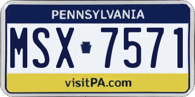 PA license plate MSX7571
