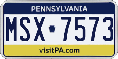 PA license plate MSX7573
