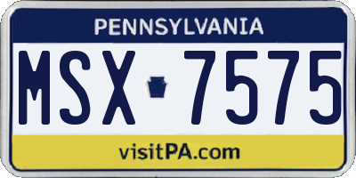 PA license plate MSX7575