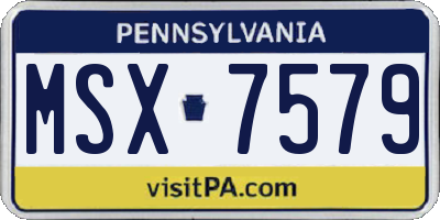 PA license plate MSX7579