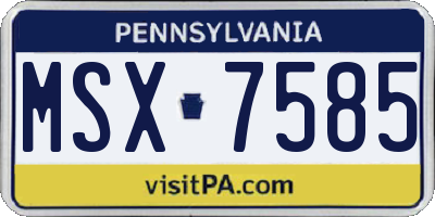 PA license plate MSX7585