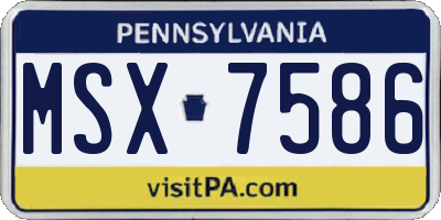PA license plate MSX7586