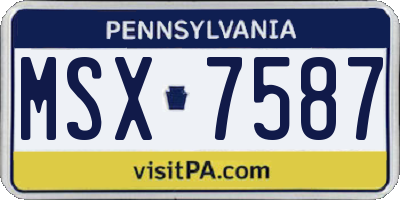 PA license plate MSX7587
