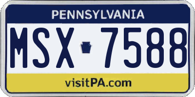 PA license plate MSX7588