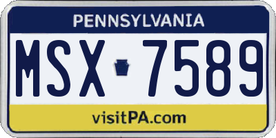 PA license plate MSX7589