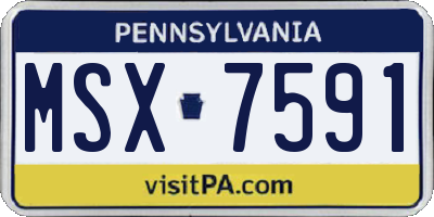 PA license plate MSX7591