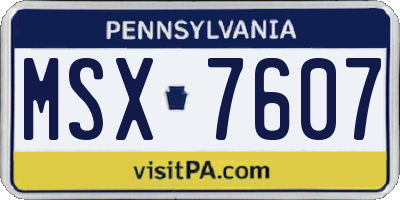 PA license plate MSX7607