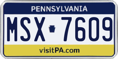 PA license plate MSX7609