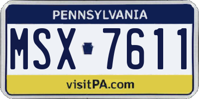 PA license plate MSX7611