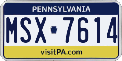 PA license plate MSX7614