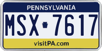 PA license plate MSX7617