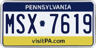 PA license plate MSX7619