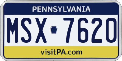 PA license plate MSX7620