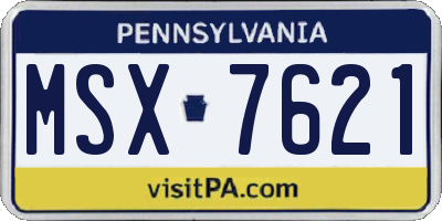 PA license plate MSX7621