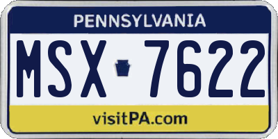 PA license plate MSX7622
