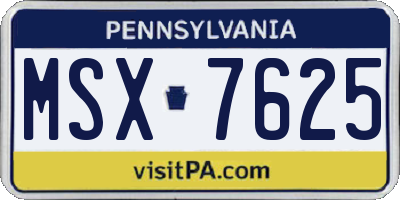 PA license plate MSX7625