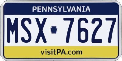 PA license plate MSX7627