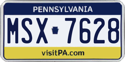 PA license plate MSX7628
