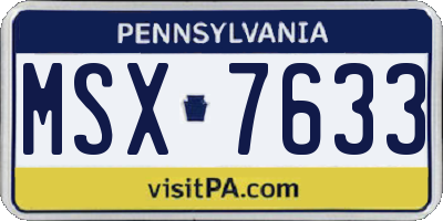 PA license plate MSX7633