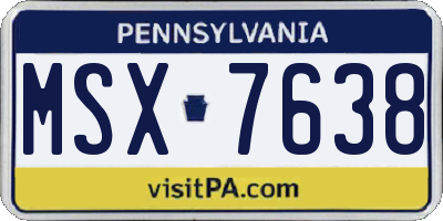 PA license plate MSX7638