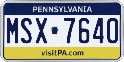 PA license plate MSX7640