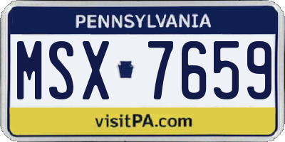 PA license plate MSX7659