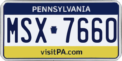 PA license plate MSX7660