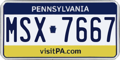 PA license plate MSX7667