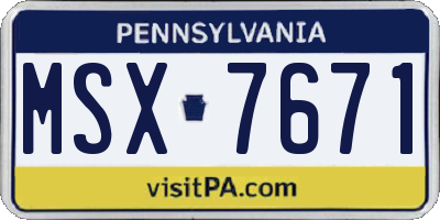 PA license plate MSX7671