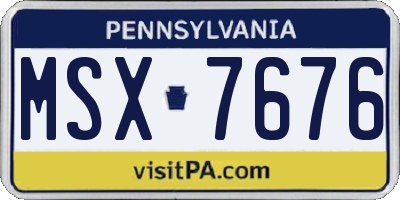 PA license plate MSX7676