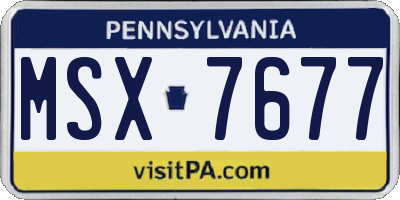PA license plate MSX7677
