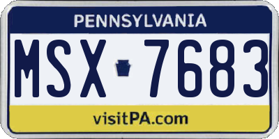 PA license plate MSX7683