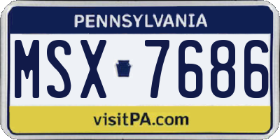 PA license plate MSX7686