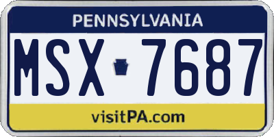 PA license plate MSX7687