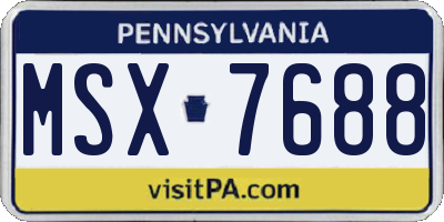 PA license plate MSX7688