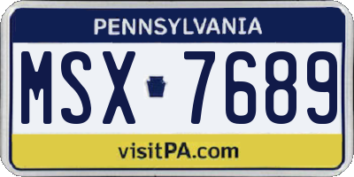 PA license plate MSX7689
