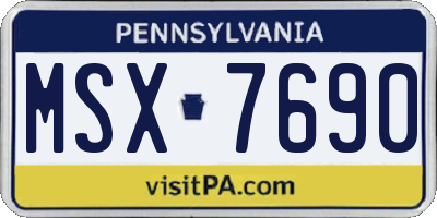 PA license plate MSX7690