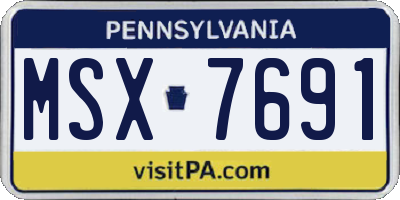 PA license plate MSX7691