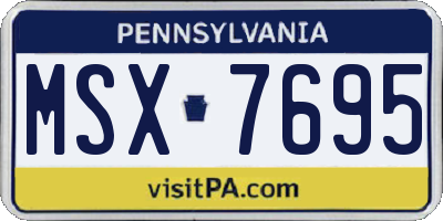 PA license plate MSX7695