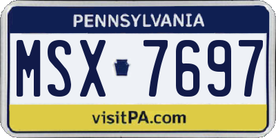 PA license plate MSX7697