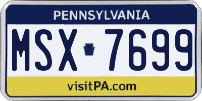 PA license plate MSX7699