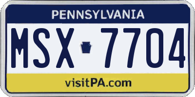 PA license plate MSX7704