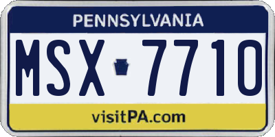 PA license plate MSX7710