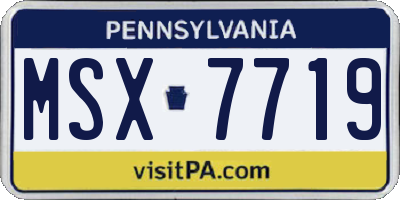 PA license plate MSX7719