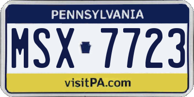 PA license plate MSX7723