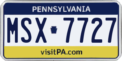 PA license plate MSX7727