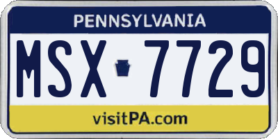 PA license plate MSX7729