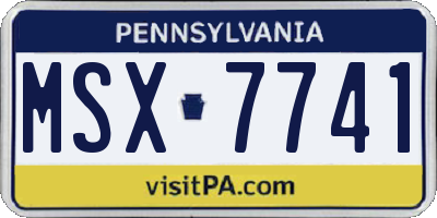 PA license plate MSX7741