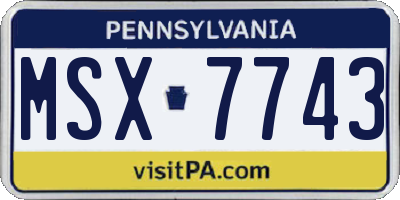 PA license plate MSX7743